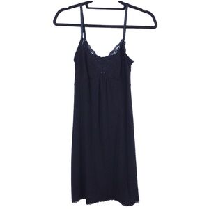 The White Company Sleep Black Lace Trim Nightdress – Size Small